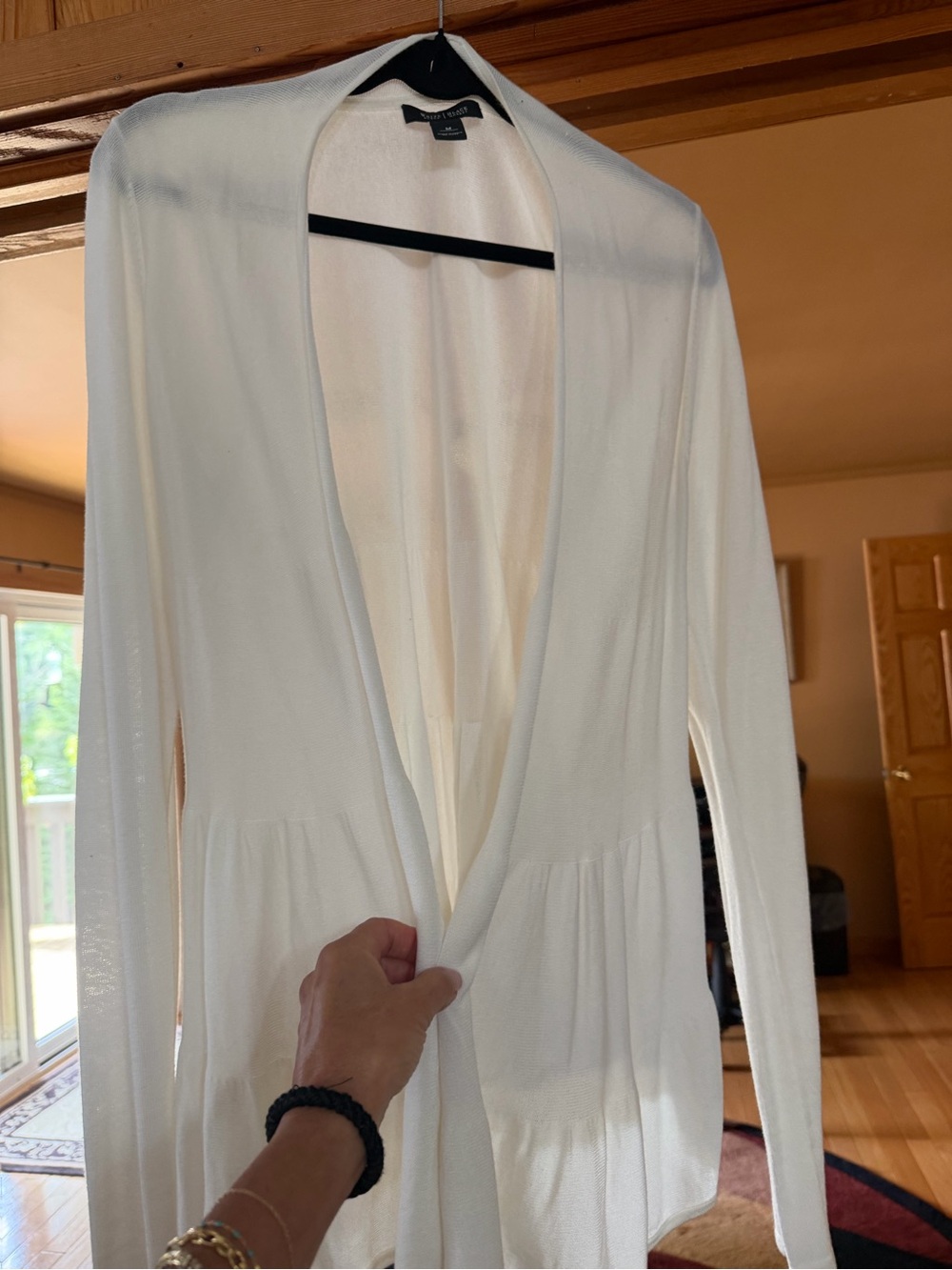 White House/ Black Market  

 Open-Front Women's  cream coloreCardigan - Elegant